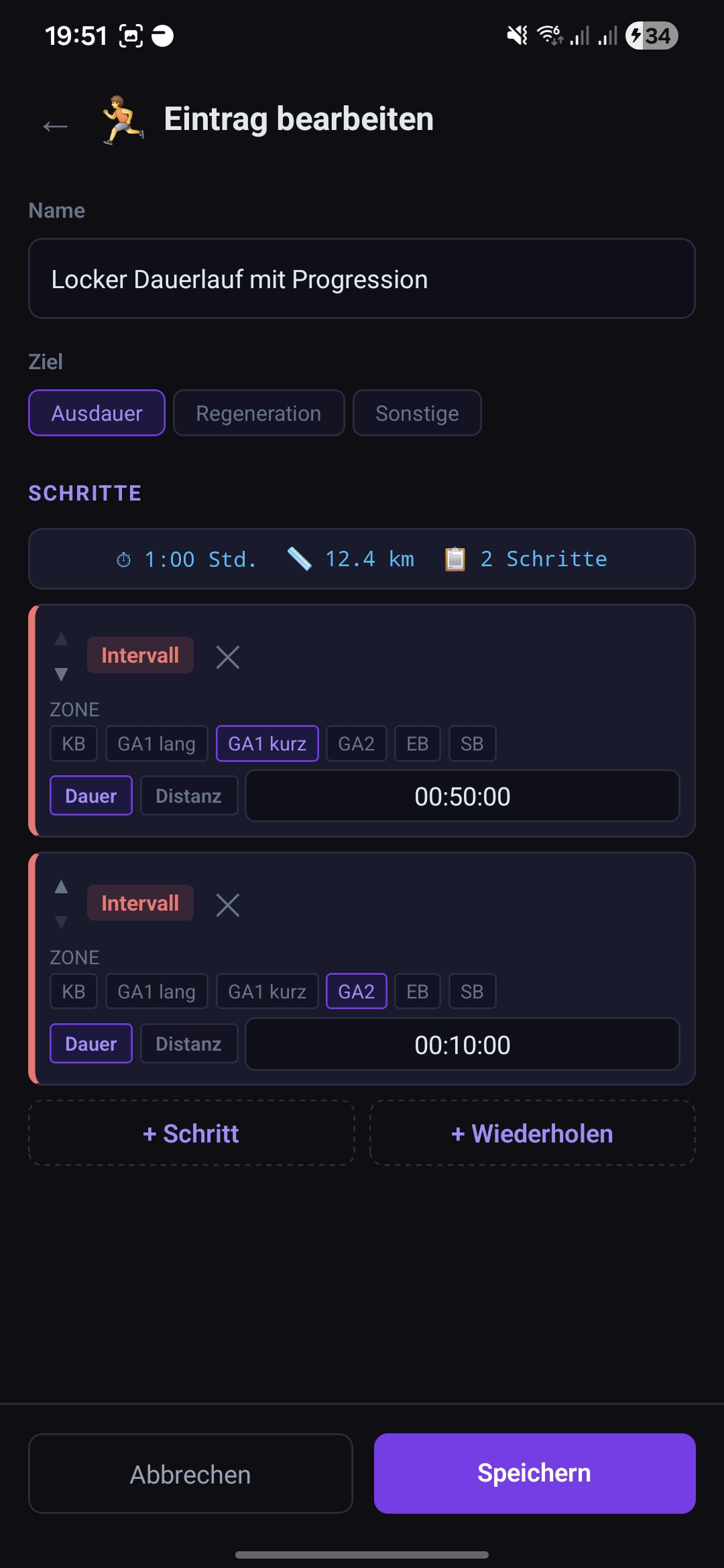 Ausdauer-Session Editor